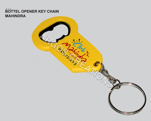Bottle Opener Key Chain - Stainless Steel & PVC, 7x3x1 cm, Yellow | Convenient, Durable, Portable, Easy Use, Stylish
