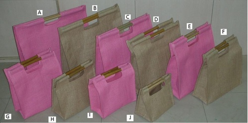 Laminated Jute Bag with Bamboo Handle