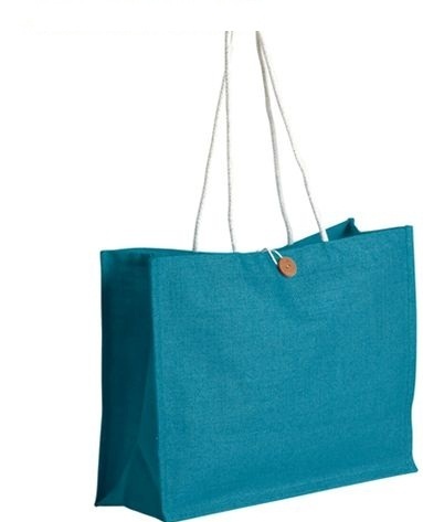 Laminated Jute Beach bag with Rope Handle & with Closure Button
