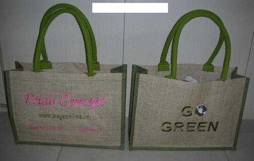Laminated Jute Tote Beach Bag with Padded handle