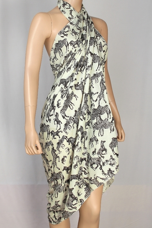 ZEBRA PRINTED BEACH PAREO