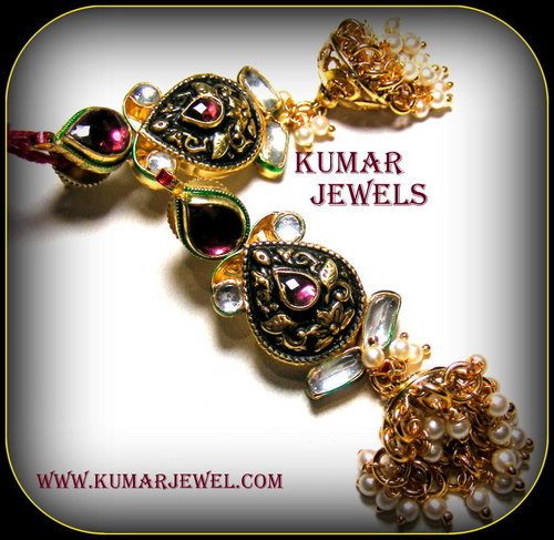 Mughal antique earrings in ruby