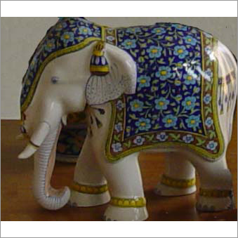 Crafted Blue Pottery Elephant