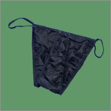 Mens Thong Panties - Soft Spunlace Fabric, Free Size, Black Color, Disposable Design | Customizable Colors and Prints Available