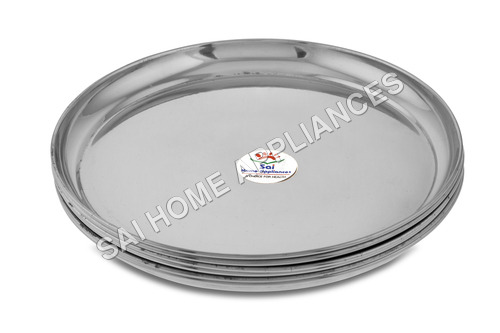 Stainless Steel Plate - 11-12 Inch, Silver | Corrosion Resistant, Easy to Clean, Elegant Design, Seamless Finish