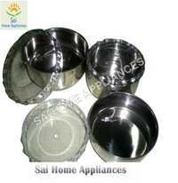 Dry Fruit Storage Set - Stainless Steel, 18x18x6.5 Cm, Silver And White | Rust Proof, Heat Resistant Handle, Perfect Finish, Durable Design