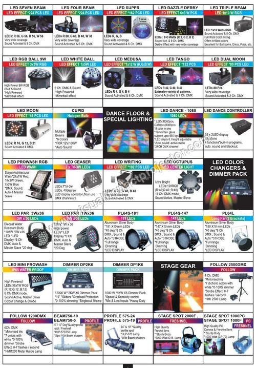 LED Lights, Parcans, Foolowspots