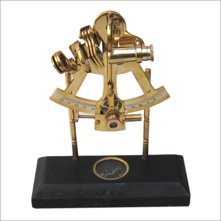 Solid Brass Sextant on Compass