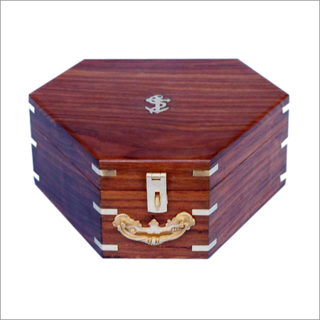 Wooden Box in Holygen Shape