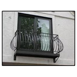 Balcony Railing - Steel, Variable Dimensions, Black | Ornate Design, Durable, Secure, Powder Coated Finish, Easy Installation