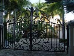Cast Iron Gate - 8ft H x 10ft W, Black, Ornate Style | Durable, Weather Resistant, Strong Security, Customizable, Easy Installation