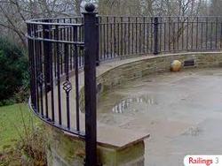 Mild Steel Railing - Mild Steel, 1m Height, 50mm Post Diameter, 100mm Rail Spacing, Powder Coated | Durable, Elegant Design, Easy Installation, Weather Resistant, Customizable, Strong