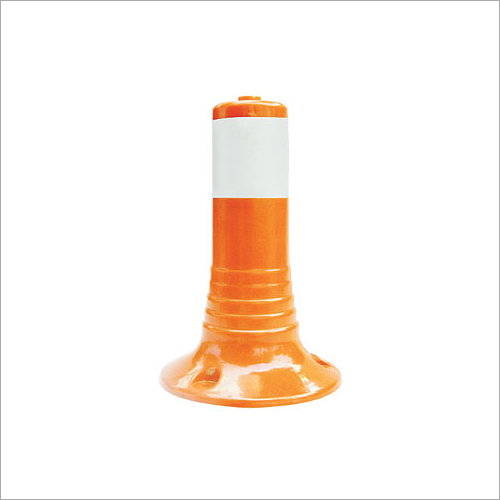 Road Safety Spring Post - High-Density Polyethylene, 750 mm Height, Orange, 300 mm Base Diameter, Reflective Band | High Visibility, Durable, Easy Installation