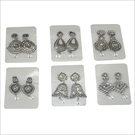 Silver Polki Earrings
