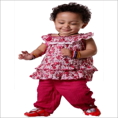 Infant's Woven Printed Top With Solid