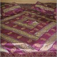 Silk Embroidery Flower Bed Cover