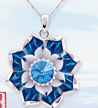 ceramic crystal necklace