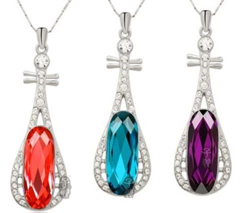 crystal long necklace