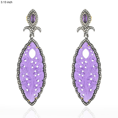 Amethyst Carving Earring