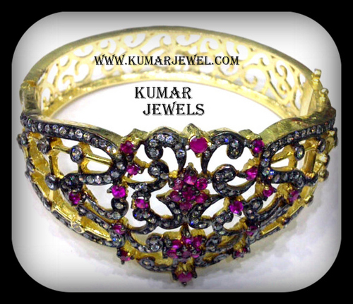 mughal antique bracelet in diamond style with ruby,imitation,costume,fashion jewelr