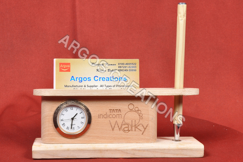 Wooden VC + Pen Stand Holder with Watch