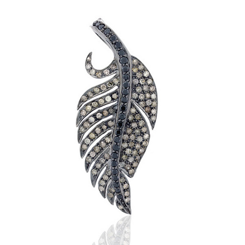 Pave Diamond Leaf Pendant