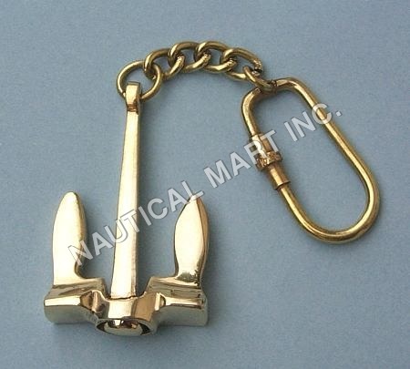 Nautical Solid Brass Anchor Key Chain