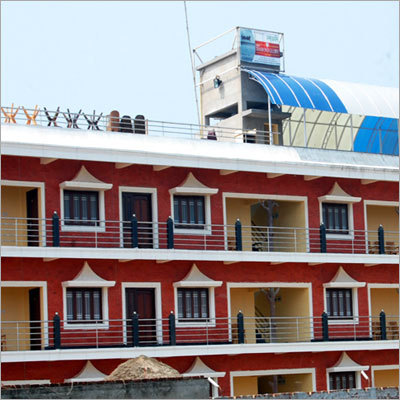 Hotel & Restaurant - Concrete, Three Floors, Red | Guest Rooms, Food Service, Accommodation, Parking Facility