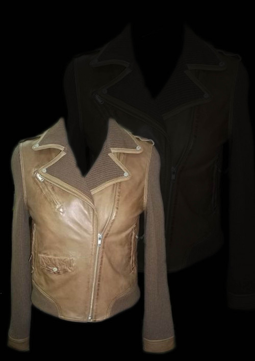Womens Collar Leather Jacket
