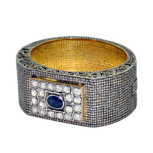 Blue Sapphire Pave Bangle