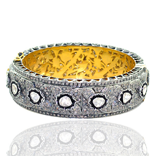 14k Gold Pave Bangle