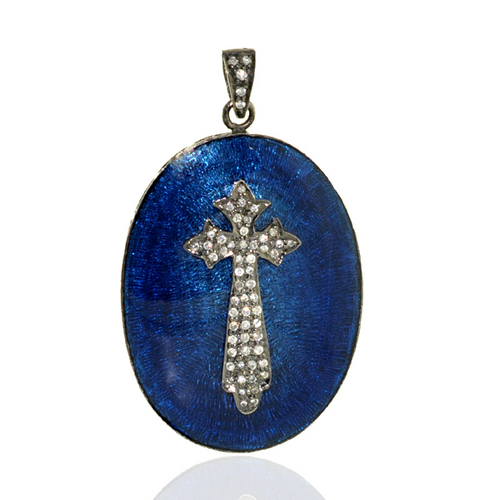 Cross Sign Enamel pendant
