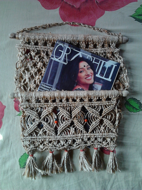 Jute Magazine Holder