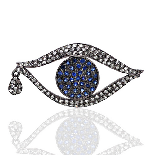 Blue Sapphire Evil Eye Pendant