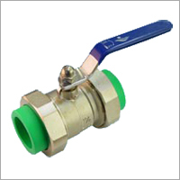 Ball Valve from Brass Alloy with Nickel Plated Surface with Two PPR Fusion Ends