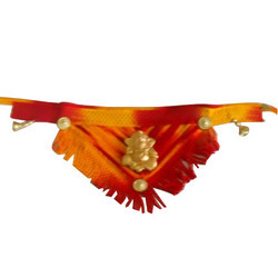 Decorative Door Hanging - Fabric & Metal 12x10 Inches Orange | Embroidered Design Bohemian Style Durable Easy to Hang