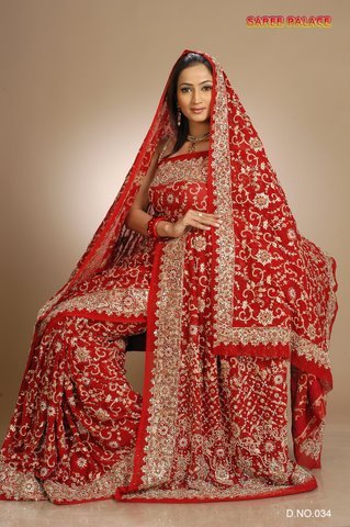Red Georgette Bridal Saree