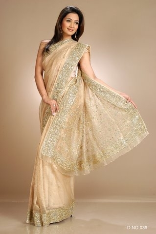 Glass Tissue Wedding Saree