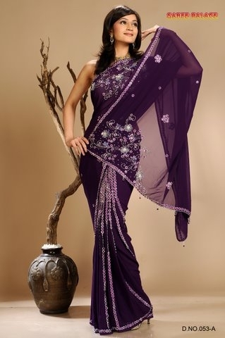 Dark Purple Casual Saree