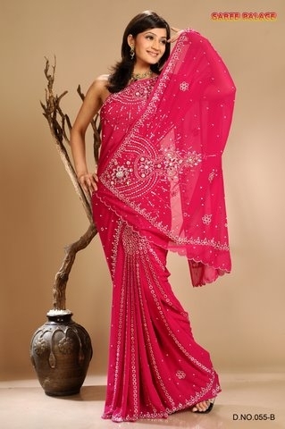 Dark Pink Casual Saree