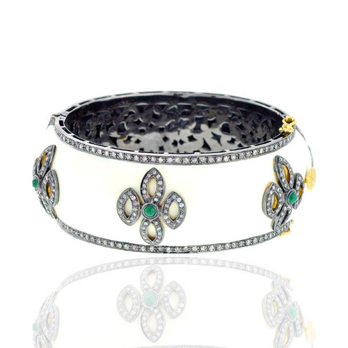 Emerald Enamel Bangle