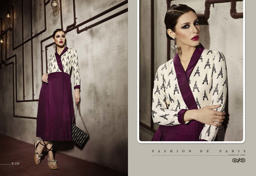 Designer Cotton Printed Kurtis - Cotton, 42 Inches, Off-White | Stylish Design, Comfortable Fit, Unique Prints, Collared Neck, 3/4 Sleeves, A-line Style