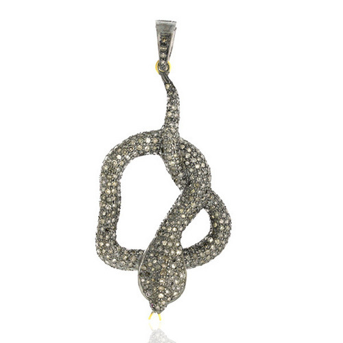 925 Silver Diamond Snake Pendant