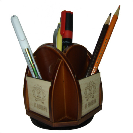 Brown Wooden Pen Stands