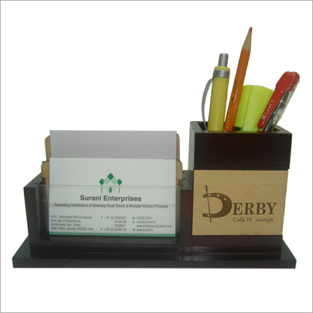 Brown Wooden Desktop Holders