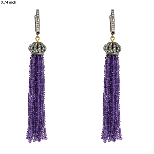 Amethyst Tassel Earring