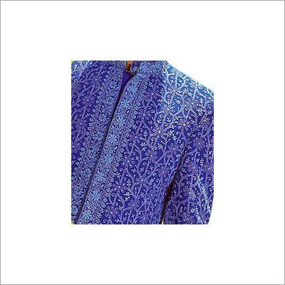 Mens Sherwani - Silk Blend Material, Customizable Size, Blue Color | Elegant Design, Long Sleeve, Mandarin Collar, Perfect Tailoring, Wide Range Colors