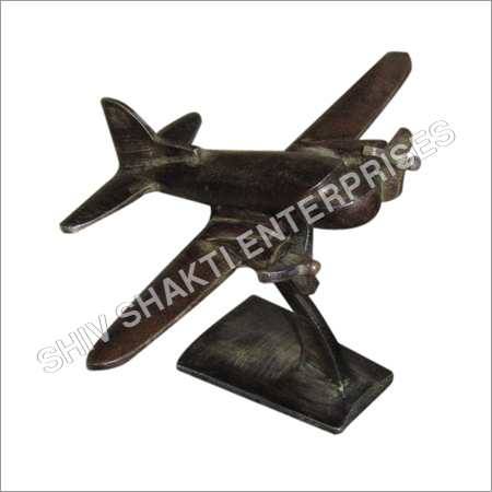 Decorative Aeroplane - Metal, 10x5x5 cm, Dark Grey | Antique Style, Intricate Design, Vintage Home Decor