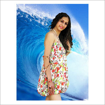 Short Halter Satin Dress