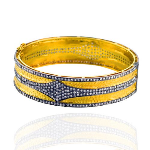 14k Gold Wedding Diamond Fusion Bangle